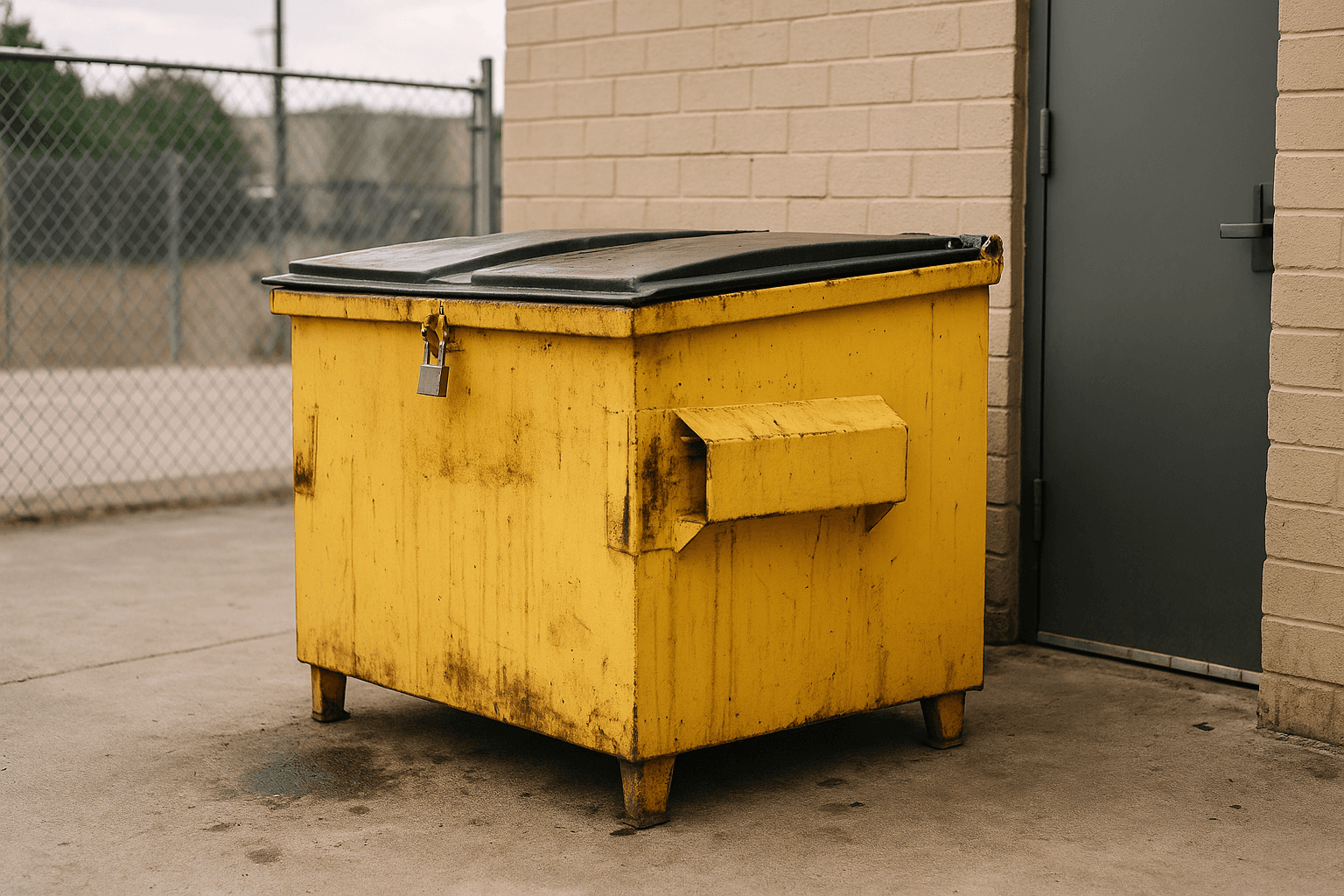 UCO collection container being serviced at a restaurant back-of-house area