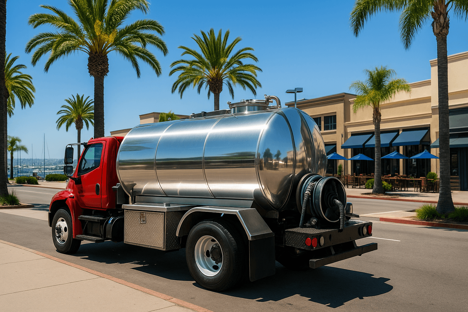 UCO pickup truck servicing restaurants along the San Diego coastal area